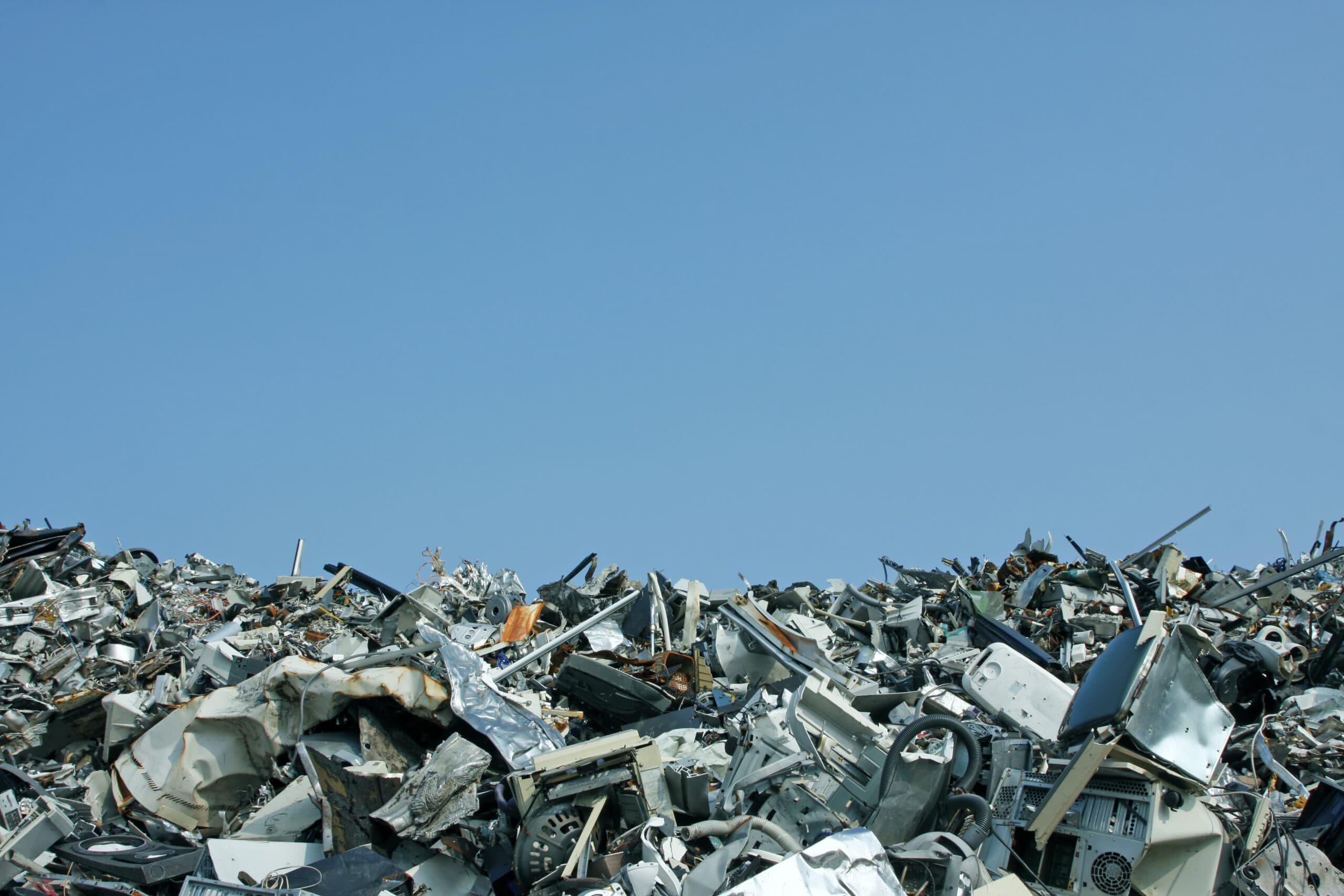 A heap of mixed scrap metal at a yard